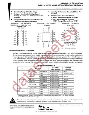 SN74AHC139NSRG4 datasheet  